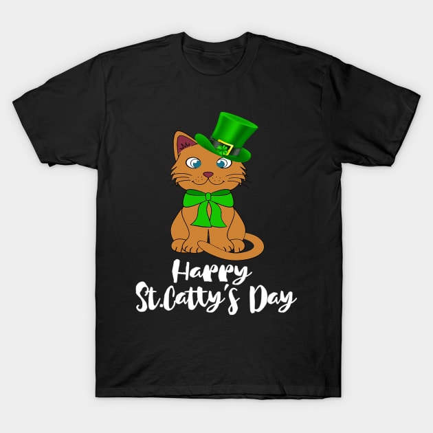 Happy St.Cattys Day Irish Patricks Day Leprechaun Cat Lover T-Shirt by omorihisoka